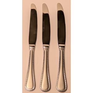 Cambridge Carlyle Dinner Knives (3) 18/8 Stainless China Satin Rope Edge Knife